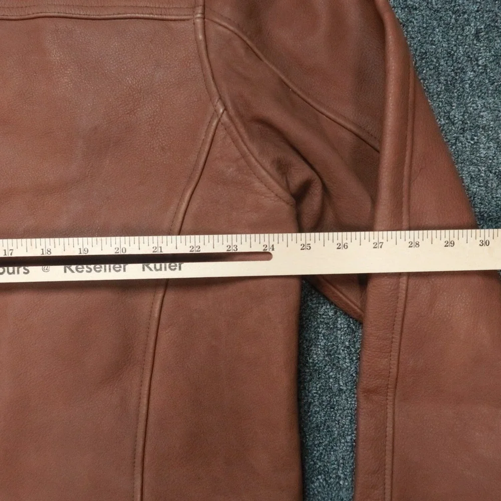 Territory Ahead Jacket Mens Extra Large Brown Leather Quilt Lined Full‎ Zip Snap